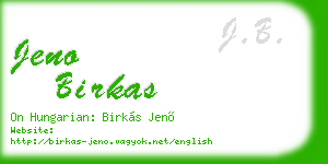 jeno birkas business card